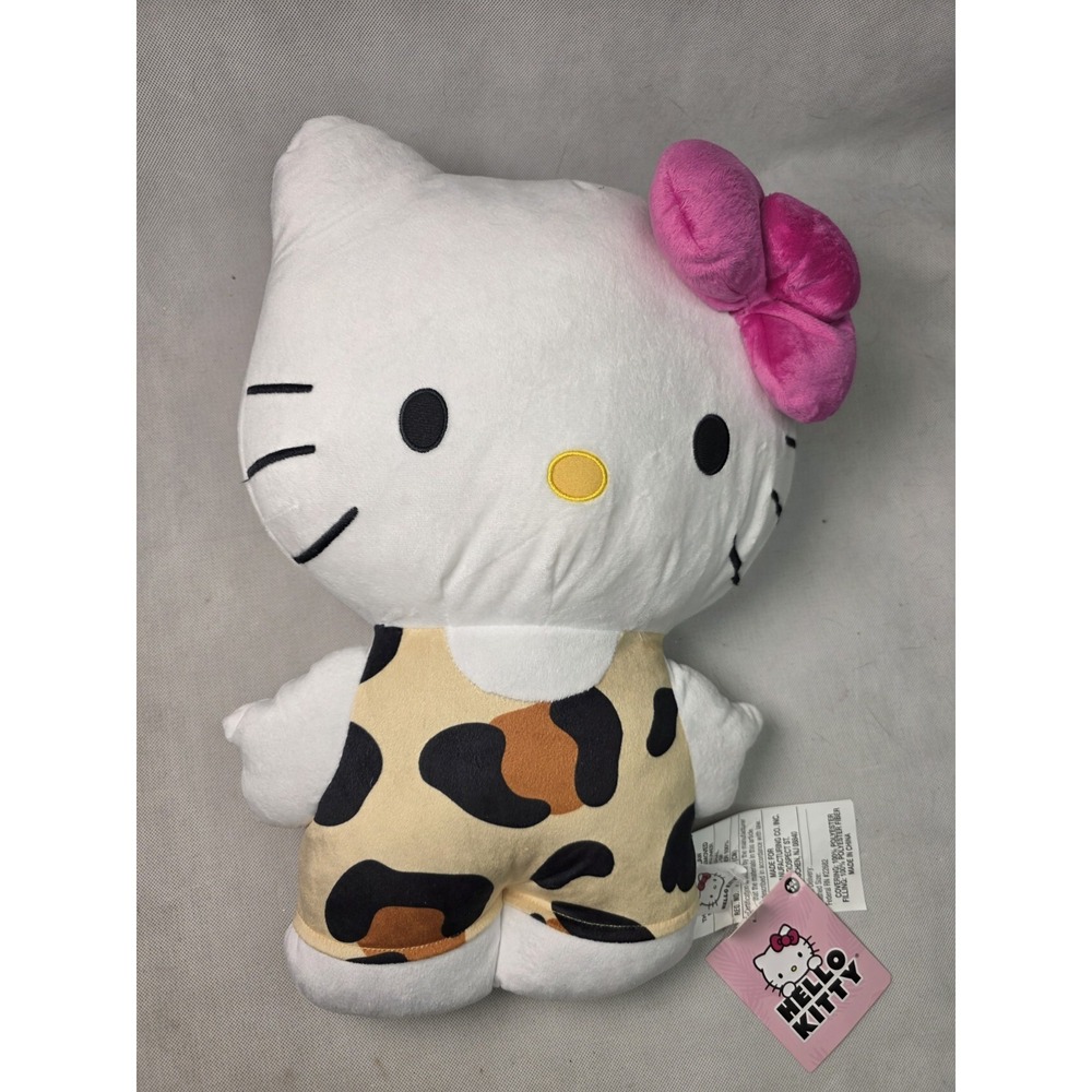 Hello Kitty Plush 17" Wearing Leopard Print Outfit Samnio Pillow JZ21